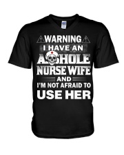 WARNING MY NURSE V-Neck T-Shirt thumbnail