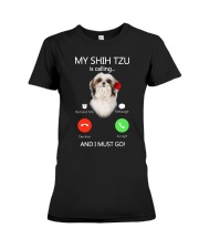 MY SHIH TZU IS CALLING Premium Fit Ladies Tee thumbnail