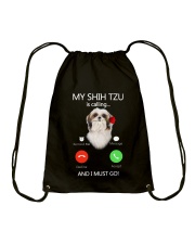 MY SHIH TZU IS CALLING Drawstring Bag thumbnail