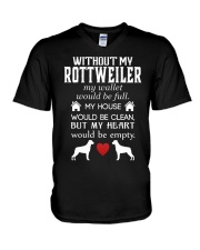 WITHOUT MY ROTTWEILER V-Neck T-Shirt thumbnail