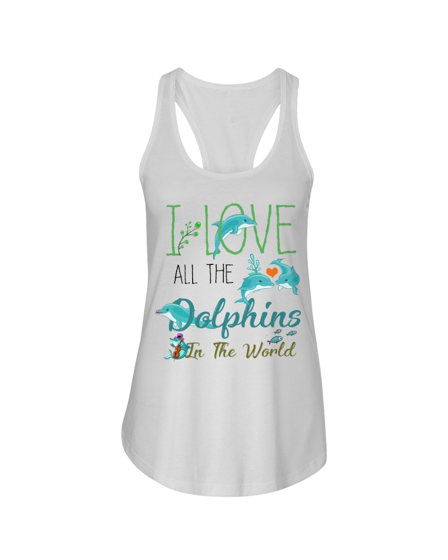 I LOVE DOLPHINS Ladies Flowy Tank