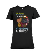 SHE BECAME A NURSE Premium Fit Ladies Tee thumbnail