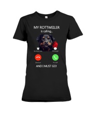 MY ROTTWEILER IS CALLING Premium Fit Ladies Tee thumbnail