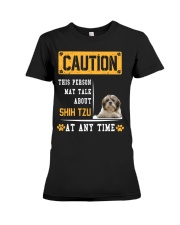 THIS PERSON MAY TALK ABOUT SHIH TZU Premium Fit Ladies Tee thumbnail