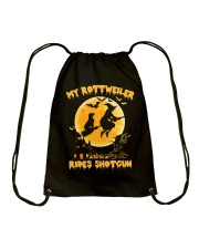MY ROTTWEILER RIDES SHOTGUN Drawstring Bag thumbnail