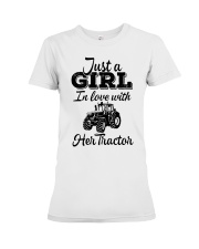 JUST A GIRL IN LOVE WITH HER TRACTOR Premium Fit Ladies Tee tile