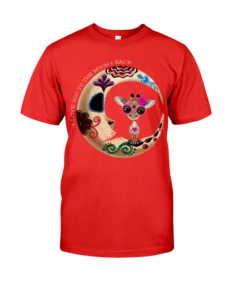 GIRAFFE LOVE YOU TO THE MOON AND BACK Premium Fit Mens Tee