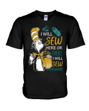 I WILL SEW HERE OR THERE V-Neck T-Shirt thumbnail