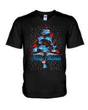 DOLPHINS CHRISTMAS V-Neck T-Shirt thumbnail