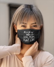 rockin the dog mom aunt life t mask Cloth Face Mask - 5 Pack aos-face-mask-lifestyle-18