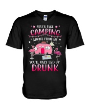 Womens Never Take Camping Advice From Me V-Neck T-Shirt thumbnail