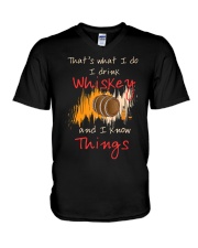 Humorous Alcohol T-shirt I Drink Whisk V-Neck T-Shirt thumbnail