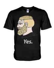 Chad Yes Meme Internet Funny Nordic Alpha Ki V-Neck T-Shirt thumbnail