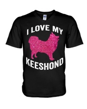i love my Keeshond - Cute Funny Dog Mom m V-Neck T-Shirt thumbnail