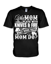 Chef Sweatshirt - Chef Mom Hooded Sweatshirt V-Neck T-Shirt thumbnail