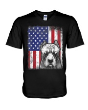 Pitbull American Flag Shirt USA Patriotic D V-Neck T-Shirt thumbnail