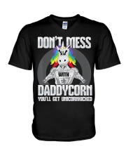 Mens Don t Mess With Daddycorn - V-Neck T-Shirt thumbnail
