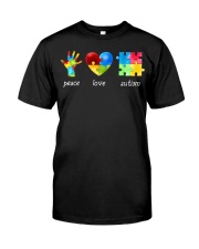 Peace Love Autism Awareness Long Sleeve Classic T-Shirt thumbnail