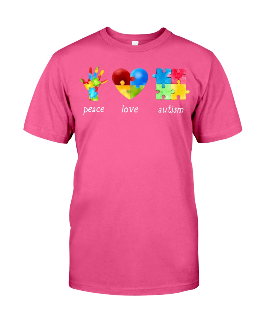 Peace Love Autism Awareness Long Sleeve Classic T-Shirt