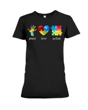 Peace Love Autism Awareness Long Sleeve Premium Fit Ladies Tee thumbnail