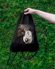 Catstronaut in Space Drawstring Bag lifestyle-drawstringbag-front-3