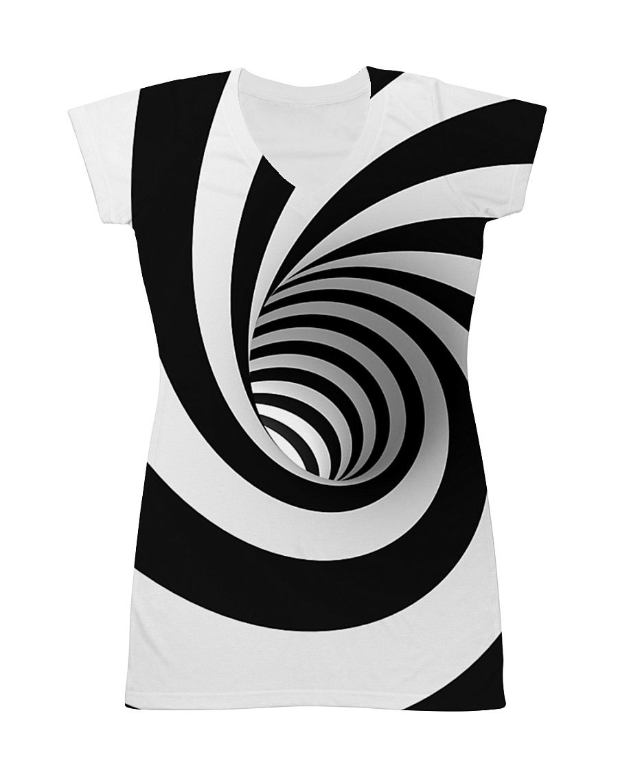 Hypnotic Spiral Wormhole All-Over Shirt All-over Dress