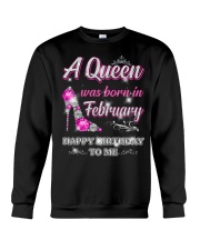 A Queen was born in-February Crewneck Sweatshirt thumbnail