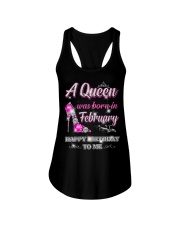 A Queen was born in-February Ladies Flowy Tank thumbnail
