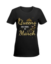Queen are born in March yellow-T3 Ladies T-Shirt women-premium-crewneck-shirt-front