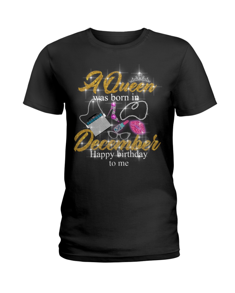 a queen was born in December 1-black-12 Ladies T-Shirt
