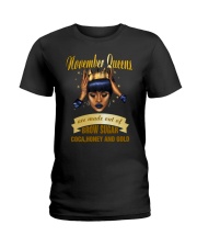 Queens are made out of brow sugar- November-Hooded Ladies T-Shirt thumbnail