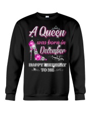 A Queen was born in-December-leg Crewneck Sweatshirt thumbnail