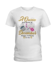 a queen was born in December 1-white-12 Ladies T-Shirt front