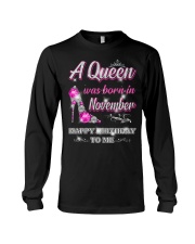 A Queen was born in-November-leg Long Sleeve Tee thumbnail
