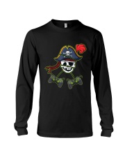 Halloween Pirate Skeleton Video Gamer Long Sleeve Tee tile