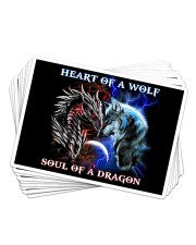 Heart Of A Wolf Soul Of A Dragon Sticker tile