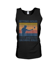 Hitting Holes And Crushing Souls Cornhole Unisex Tank tile