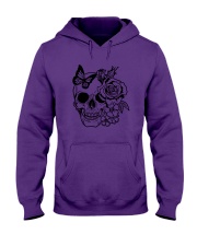 Skull Roses Flowers Butterfly Grin Death Love Hooded Sweatshirt tile