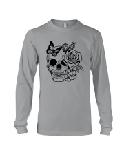 Skull Roses Flowers Butterfly Grin Death Love Long Sleeve Tee tile