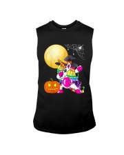 Halloween Pumpkin Unicorn Costume Sleeveless Tee tile