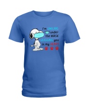 Mask Smiling Under The Hugging You In My Heart Ladies T-Shirt tile
