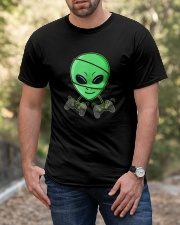 Halloween Alien Video Gamer Controllers Classic T-Shirt apparel-classic-tshirt-lifestyle-front-53