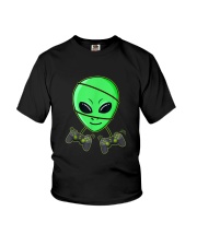 Halloween Alien Video Gamer Controllers Youth T-Shirt tile