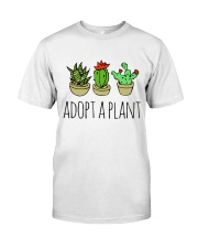 Cactus Adopt A Plan Funny Succulent Indoor Garden Classic T-Shirt front