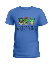 Cactus Adopt A Plan Funny Succulent Indoor Garden Ladies T-Shirt tile