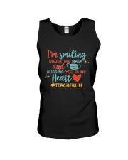 I'm Smiling Under The Mask And Hugging Unisex Tank tile