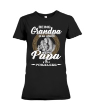 Being Grandpa Is An Honor Being PaPa is Priceless Premium Fit Ladies Tee tile