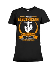 I Am An Electrician Premium Fit Ladies Tee tile