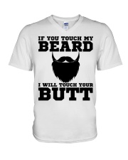 If You Touch My Beard V-Neck T-Shirt tile
