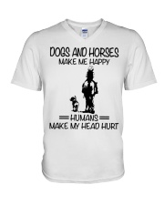 Dogs And Horses V-Neck T-Shirt tile